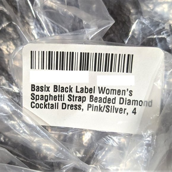 Basix Black Label spaghetti strap beaded Diamond Cocktail Dress - Size 4 - Picture 9 of 9